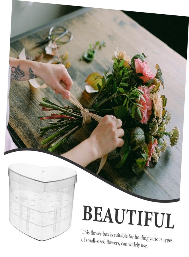 TOPPERFUN Clear Acrylic Heart-Shaped Flower Box for Floral Arrangements Small Transparent Decorative Case for Weddings Birthdays and Special Occasions - Image 3